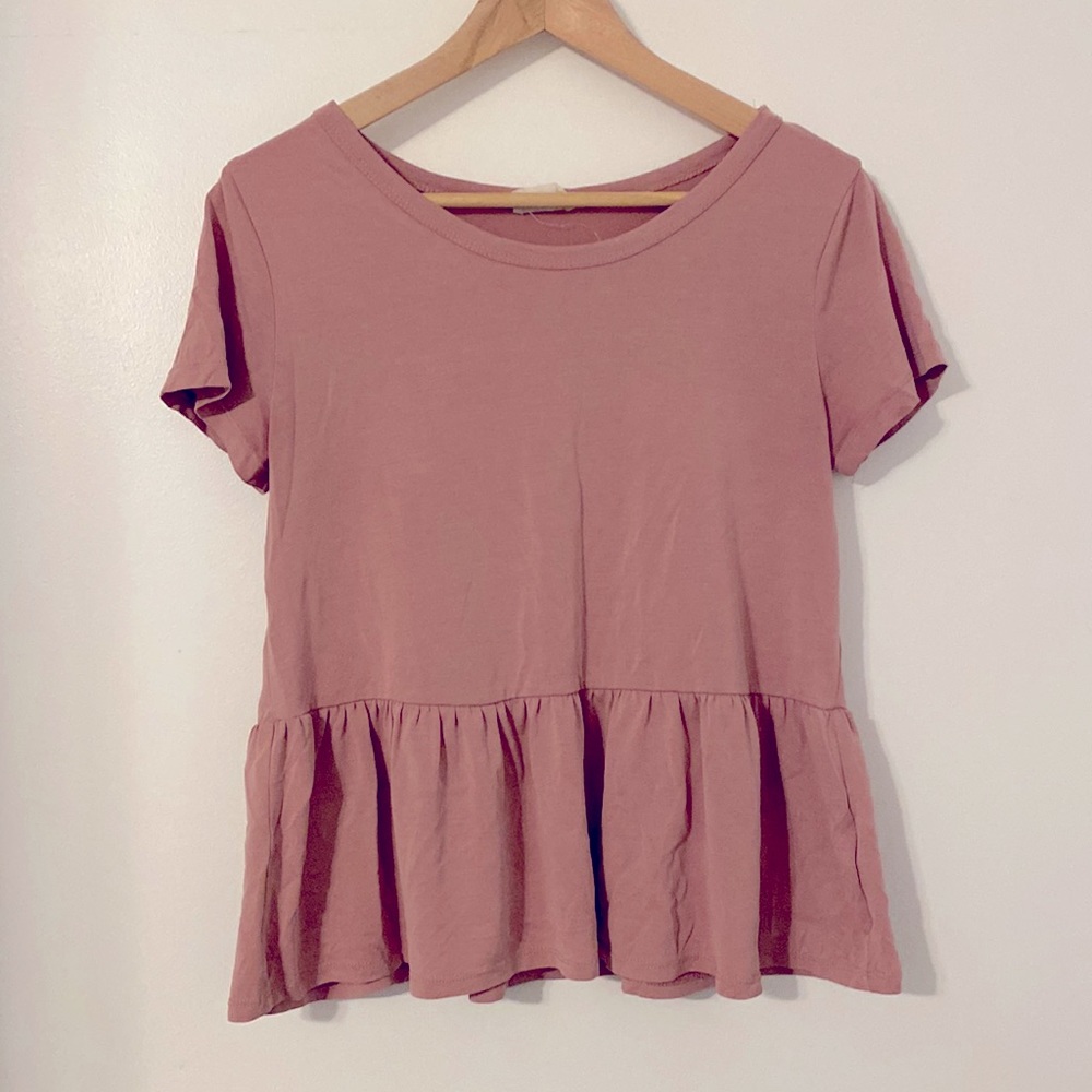 Sienna Sky Blush Peplum Shirt